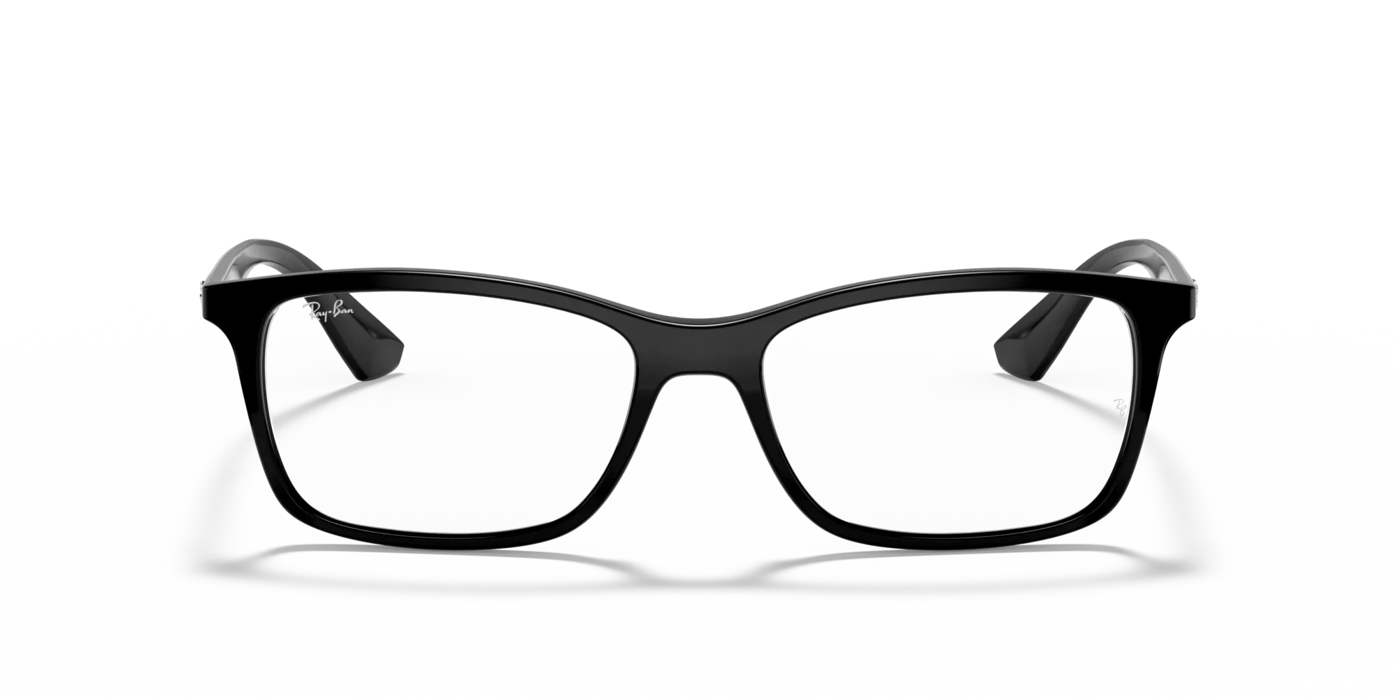 Ray - Ban RX7047 2000 Montature da vista Iniettato Nero Trasparente Squadrata Normale - immagine 3