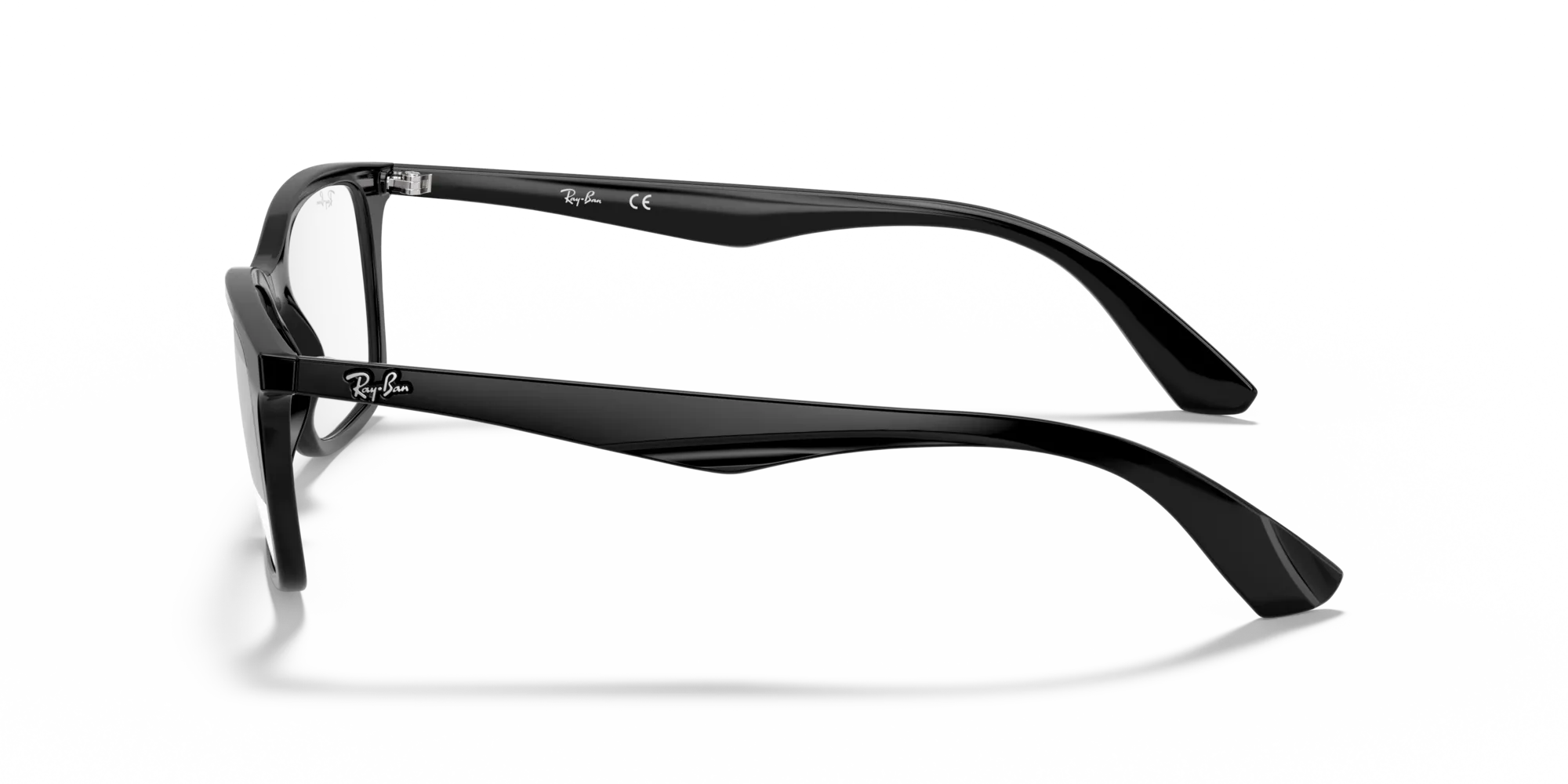Ray - Ban RX7047 2000 Montature da vista Iniettato Nero Trasparente Squadrata Normale - immagine 4