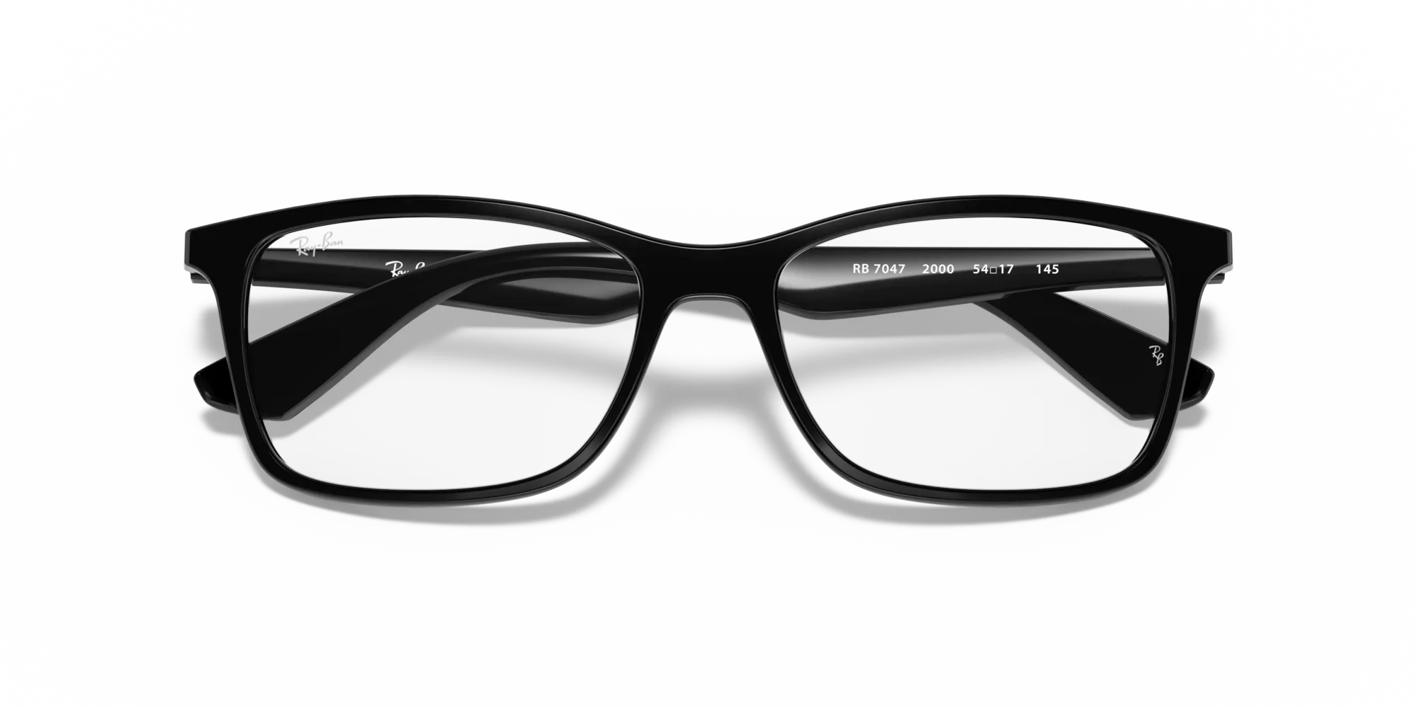 Ray - Ban RX7047 2000 Montature da vista Iniettato Nero Trasparente Squadrata Normale - immagine 2