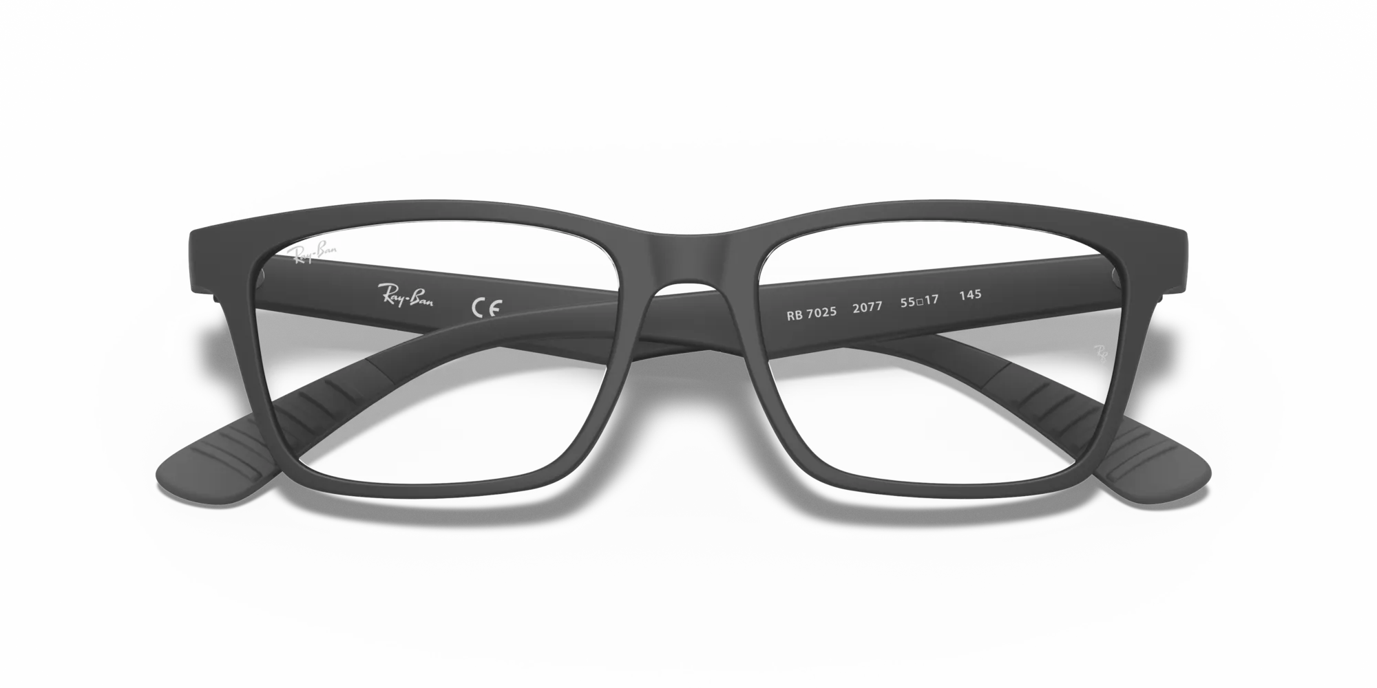 Ray - Ban RX7025 2077 Montature da vista Iniettato Nero Trasparente Squadrata Normale - immagine 2