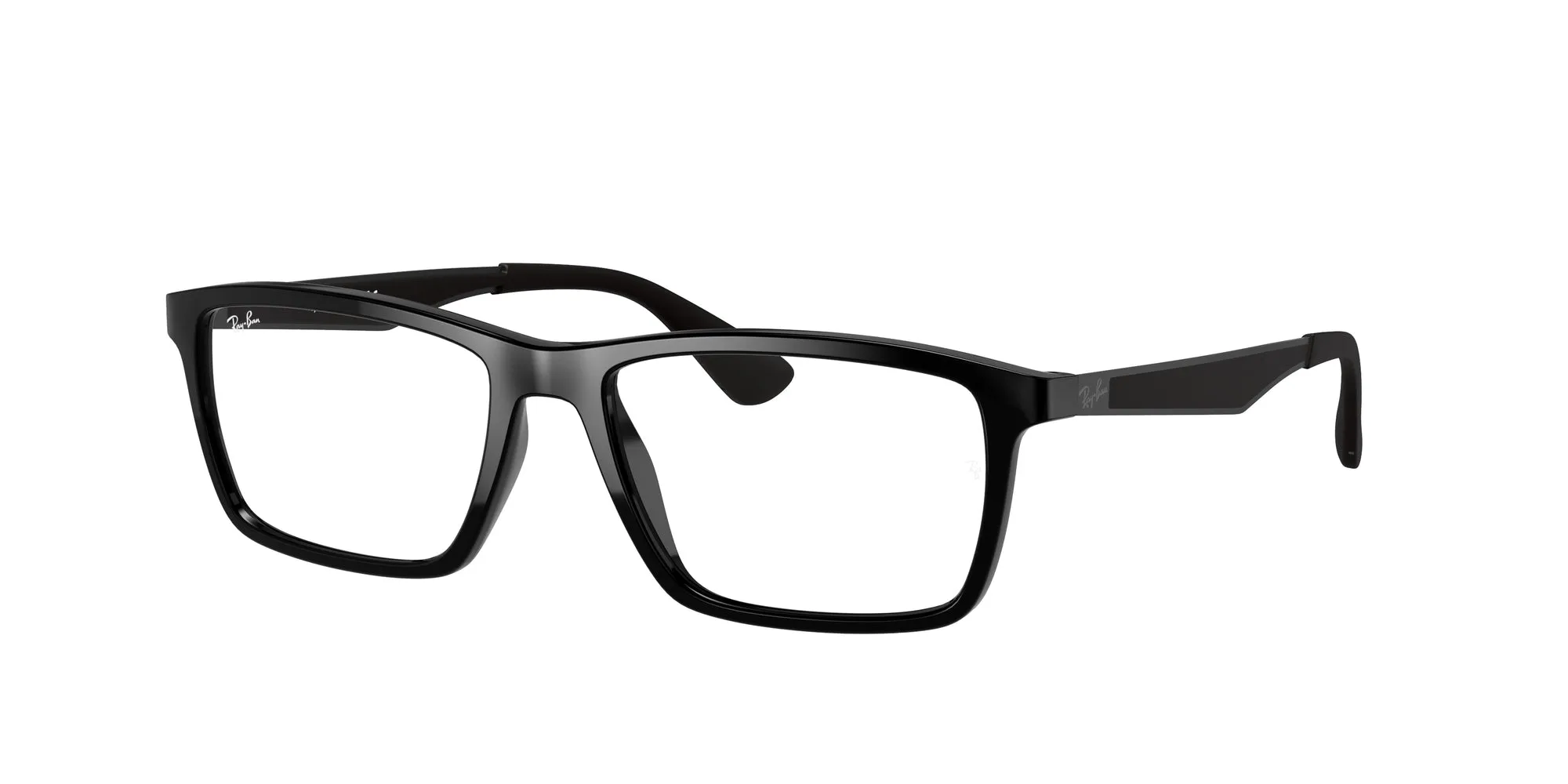 Ray - Ban RX7056 2000 Montature da vista Iniettato Nero Trasparente Squadrata Normale - immagine 1