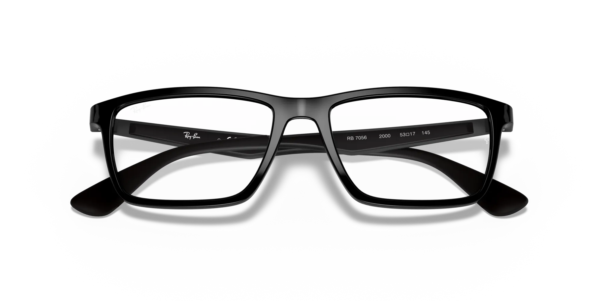Ray - Ban RX7056 2000 Montature da vista Iniettato Nero Trasparente Squadrata Normale - immagine 2