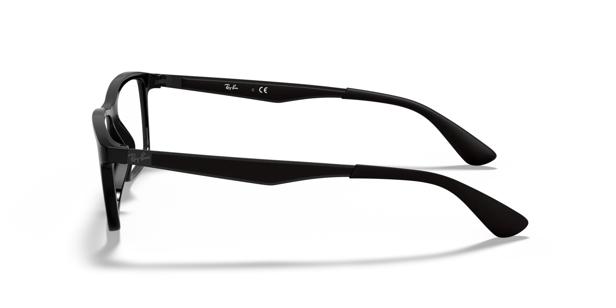 Ray - Ban RX7056 2000 Montature da vista Iniettato Nero Trasparente Squadrata Normale - immagine 4