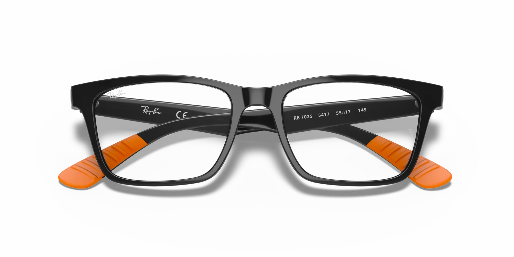 Ray - Ban RX7025 5417 Montature da vista Iniettato Nero Trasparente Squadrata Normale - immagine 2