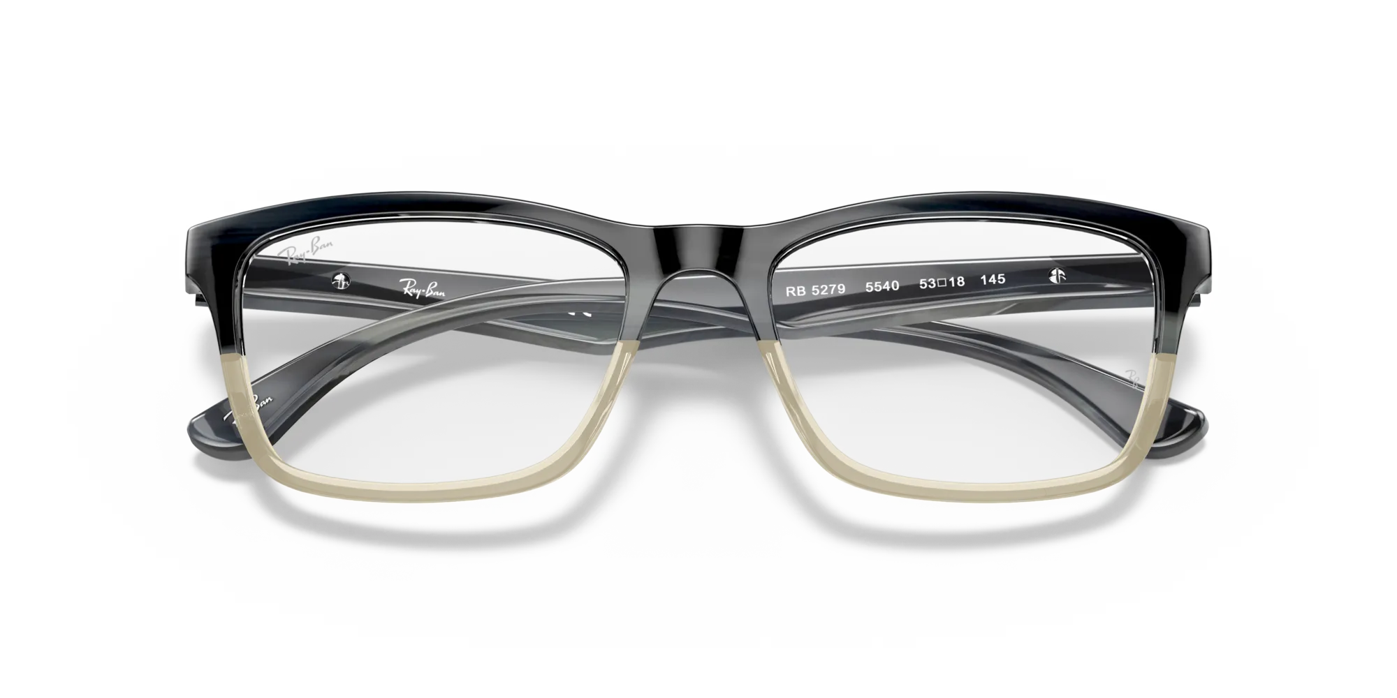 Ray - Ban RX5279 5540 Montature da vista Acetato Grigio Trasparente Squadrata Normale - immagine 2