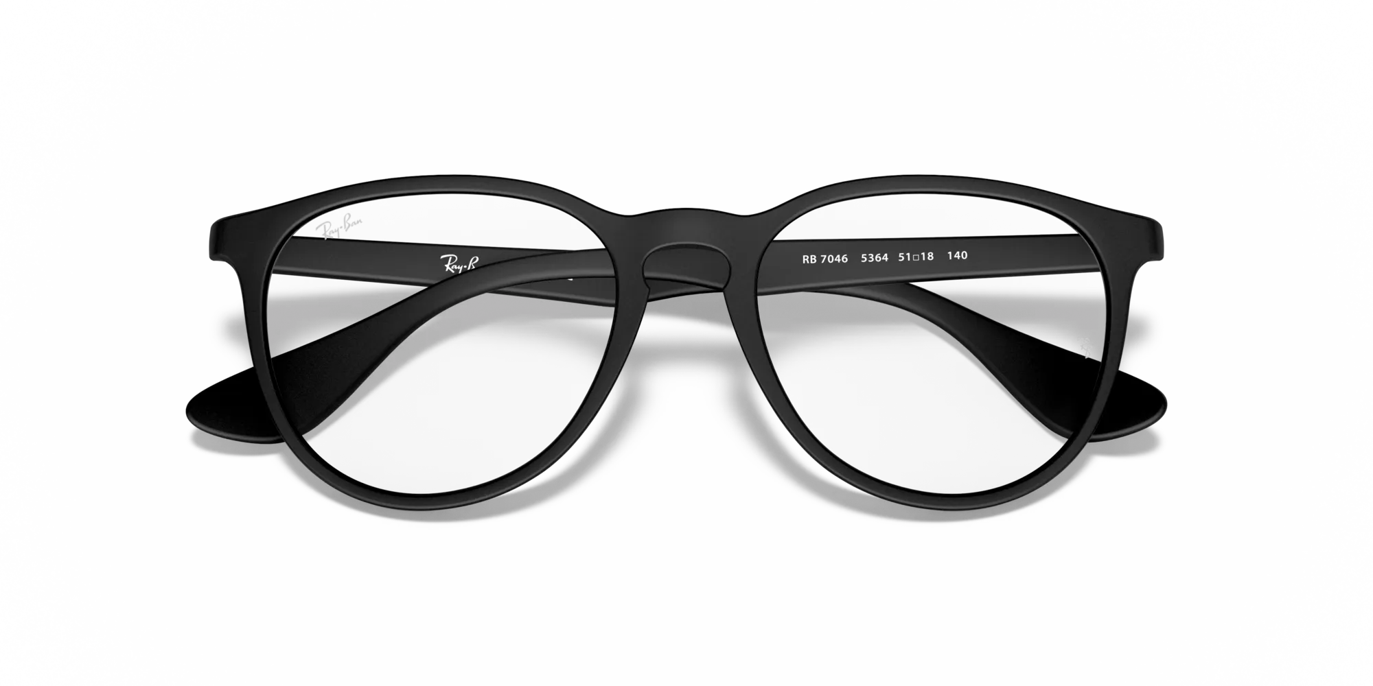 Ray - Ban RX7046 ERIKA 5364 Montature da vista Iniettato Nero Trasparente Rotonda Normale - immagine 2