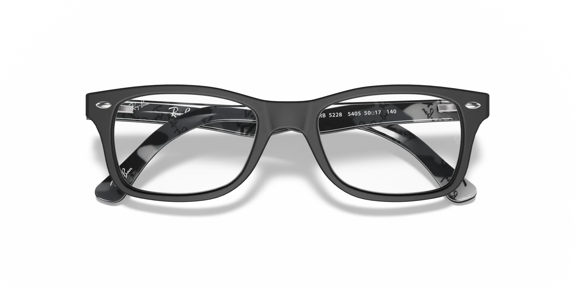 Ray - Ban RX5228 5405 Montature da vista Acetato Nero Trasparente Squadrata Normale - immagine 2