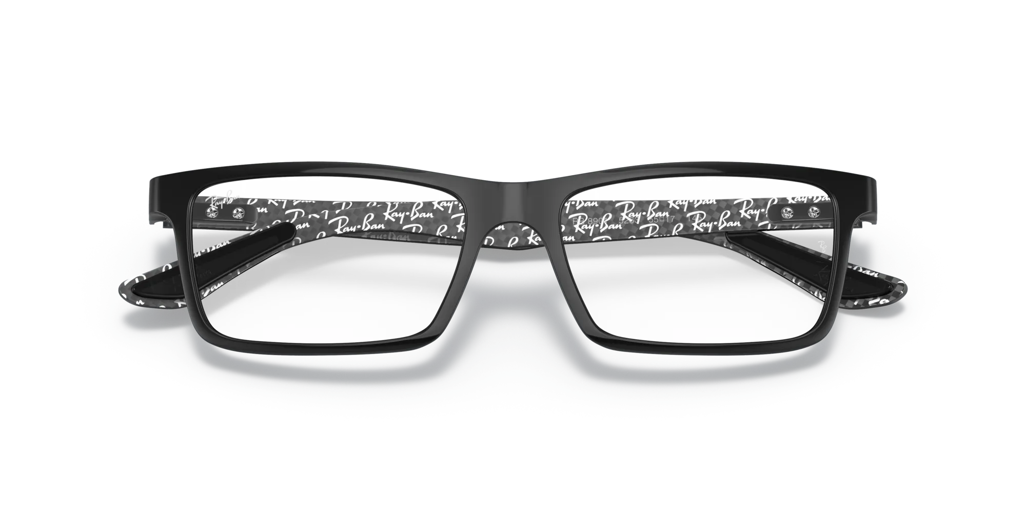 Ray - Ban RX8901 5263 Montature da vista Iniettato Nero Trasparente Squadrata Normale - immagine 2