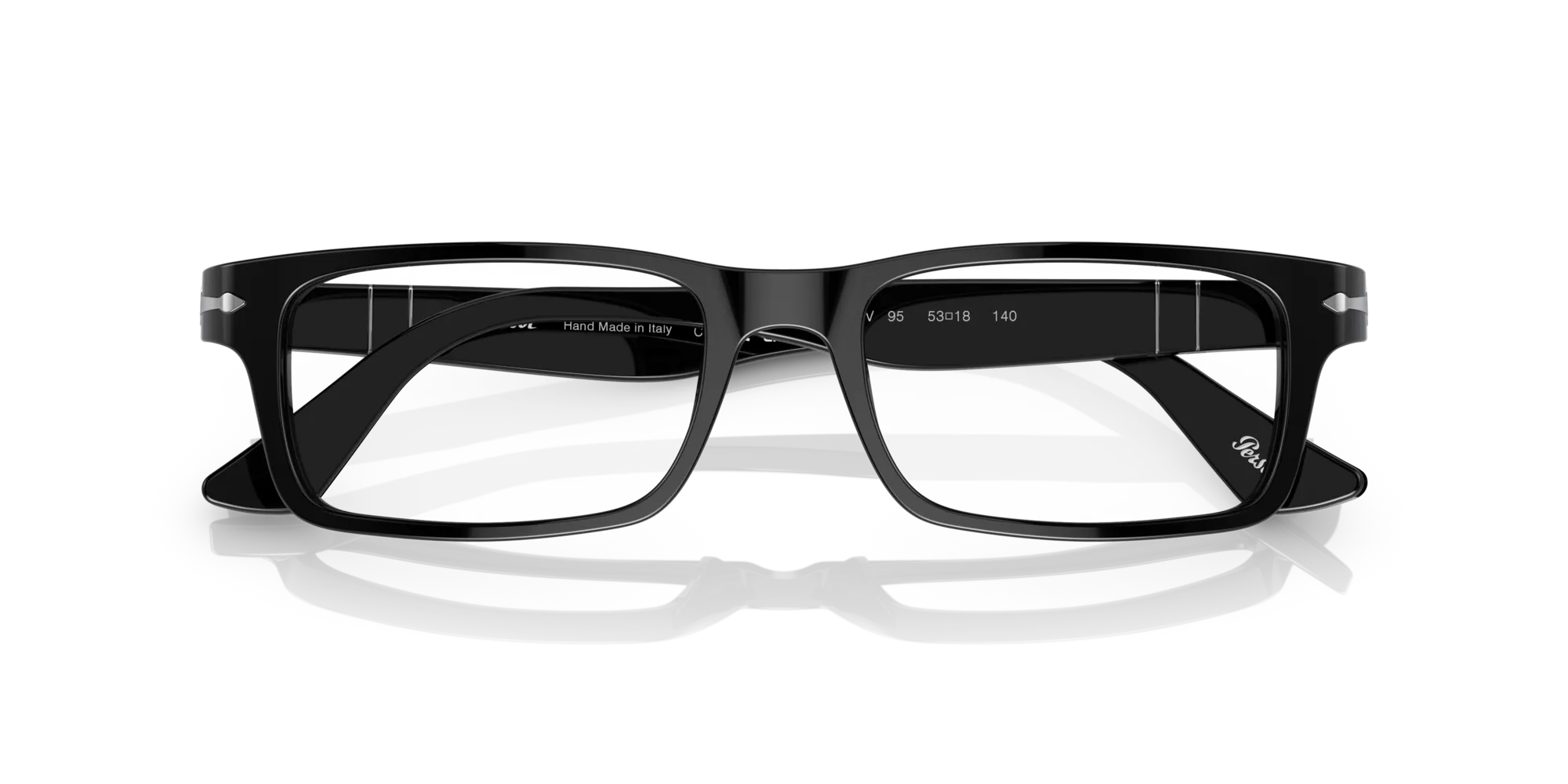 Persol PO3050V 95 Montature da vista Acetato Nero Trasparente Squadrata Normale - immagine 2