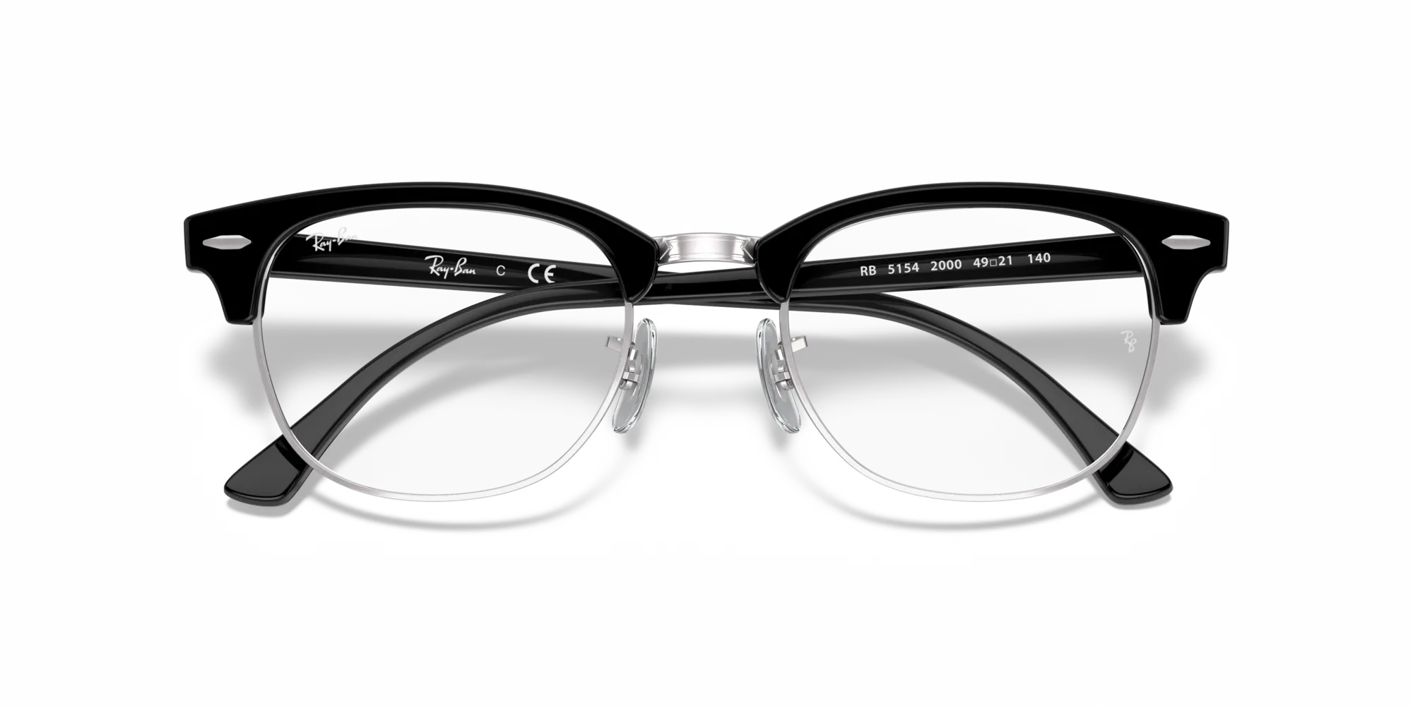 Ray - Ban RX5154 CLUBMASTER 2000 Montature da vista Acetato Nero Trasparente Squadrata Normale - immagine 2