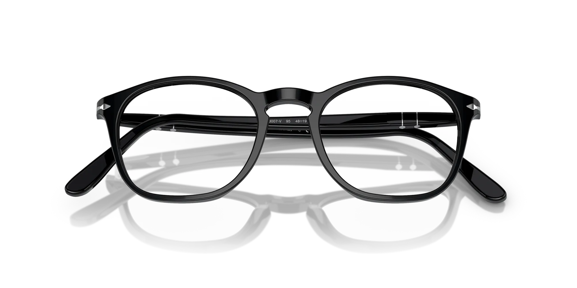 Persol PO3007V 95 Montature da vista Acetato Nero Trasparente Squadrata Normale - immagine 2