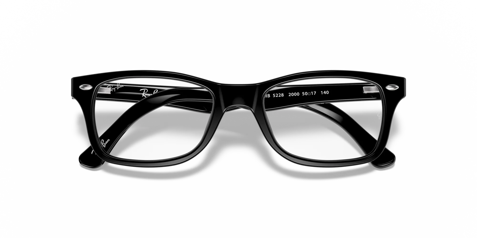 Ray - Ban RX5228 2000 Montature da vista Acetato Nero Trasparente Squadrata Normale - immagine 2