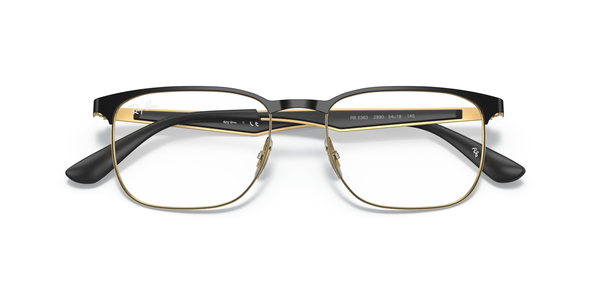 Ray - Ban RX6363 2890 Montature da vista Metallo Nero Trasparente Squadrata Normale - immagine 2
