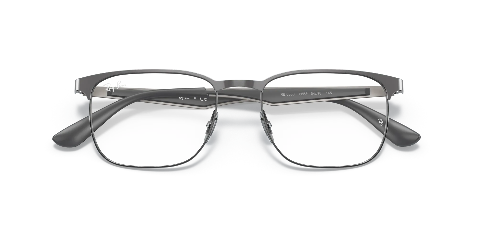 Ray - Ban RX6363 2553 Montature da vista Metallo Grigio Trasparente Squadrata Normale - immagine 2