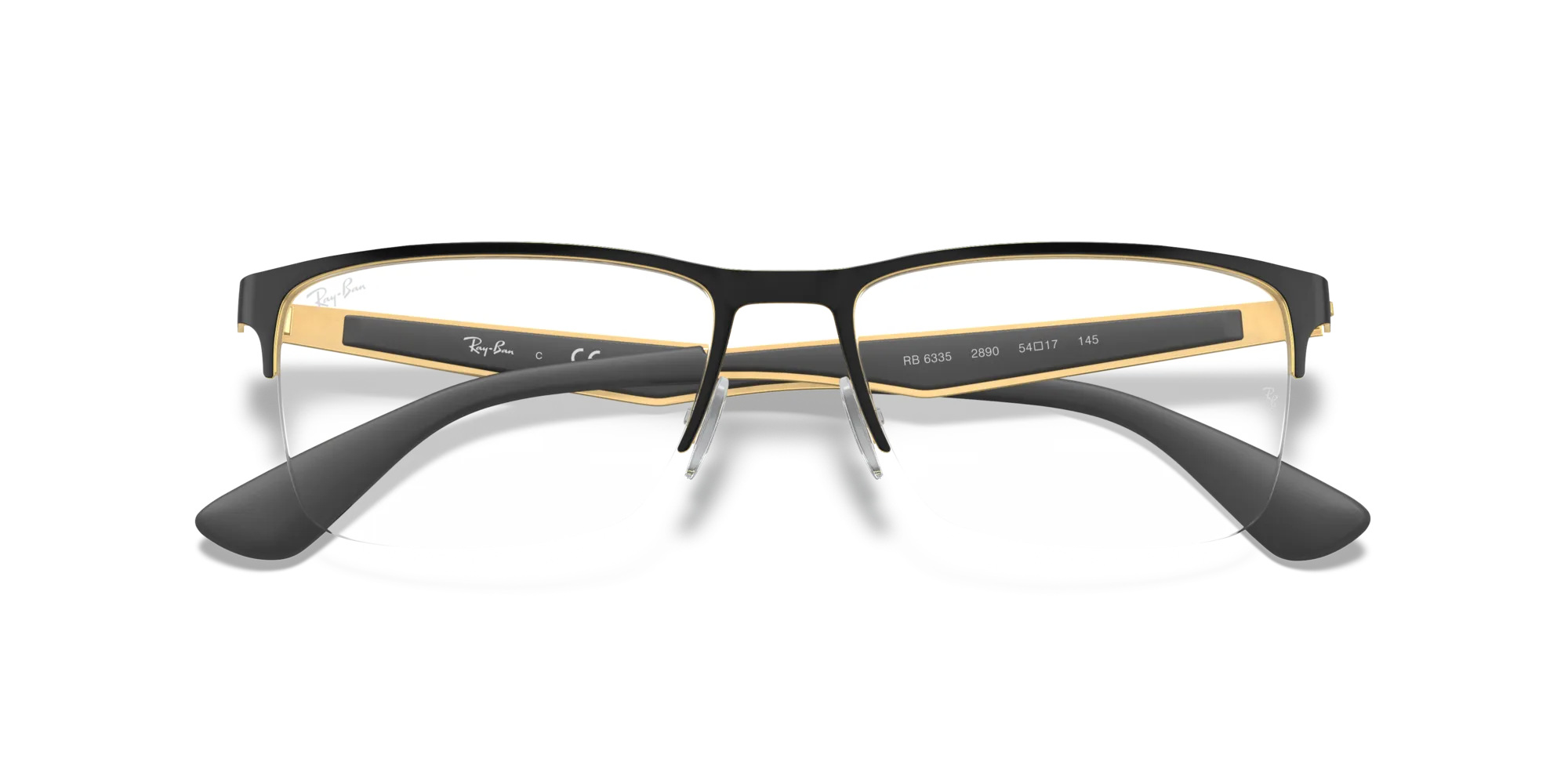 Ray - Ban RX6335 2890 Montature da vista Metallo Nero Trasparente Squadrata Normale - immagine 2