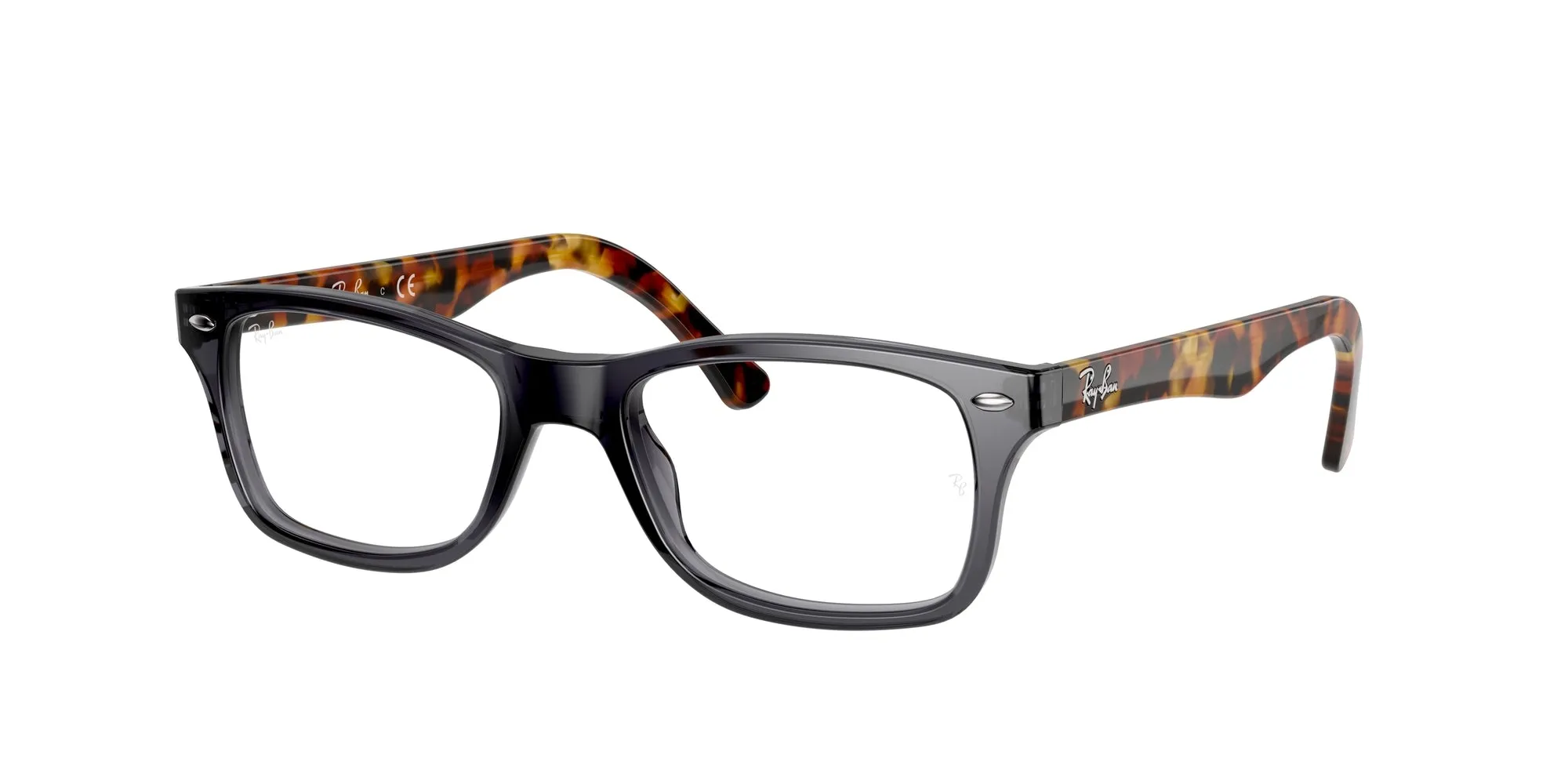 Ray - Ban RX5228 5629 Montature da vista Acetato Grigio Trasparente Squadrata Normale - immagine 1