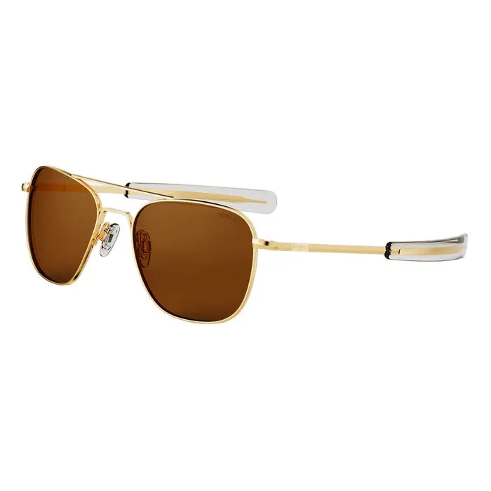 Randolph Engineering Unisex AF057 Gold 23k Occhiali da sole outlet Metallo Oro Marrone Squadrata Polarizzata - immagine 1