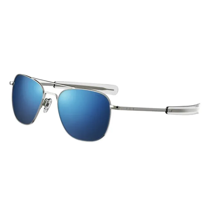 Randolph Engineering Unisex AF216 Gunmetal Occhiali da sole outlet Metallo Canna di fucile Blu Squadrata Normale - immagine 1