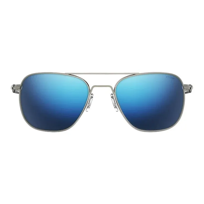 Randolph Engineering Unisex AF216 Gunmetal Occhiali da sole outlet Metallo Canna di fucile Blu Squadrata Normale - immagine 2