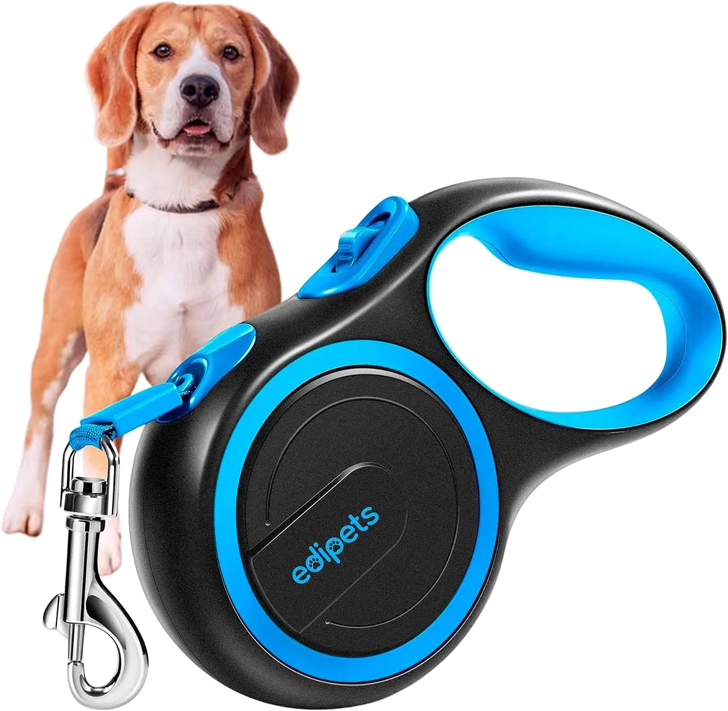 Edipets, Guinzaglio per Cani Allungabile, Retrattile, 5 e 8 Metri, Guinzaglio Flessibile per Addestramento e Passeggiate (Blu, 8 metri) - immagine 1