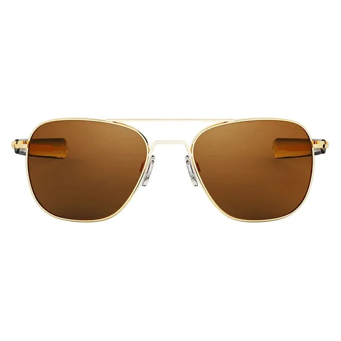 Randolph Engineering Unisex AF236 Gold 23k Occhiali da sole outlet Metallo Oro Marrone Squadrata Normale - immagine 2