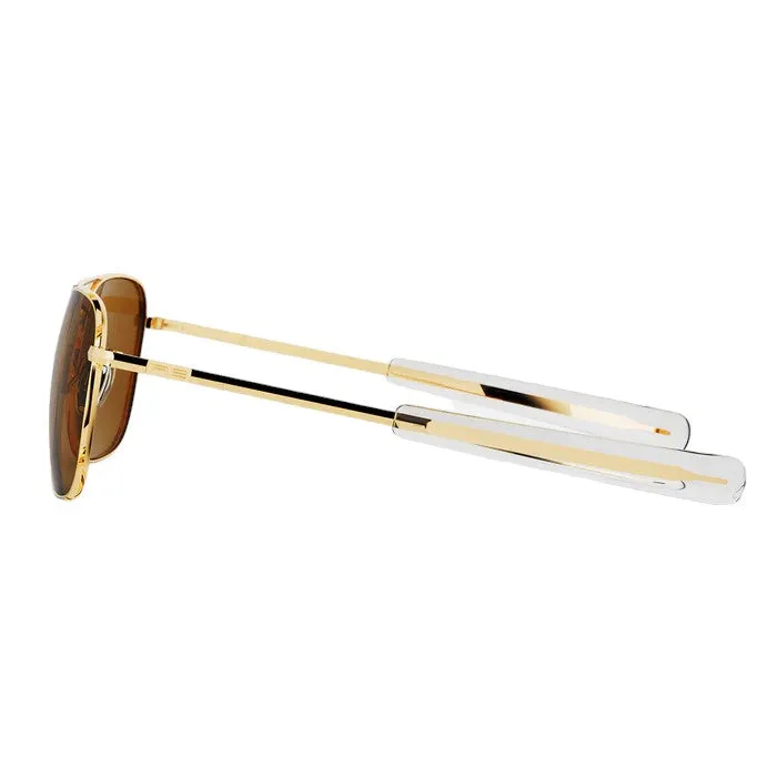 Randolph Engineering Unisex AF236 Gold 23k Occhiali da sole outlet Metallo Oro Marrone Squadrata Normale - immagine 3