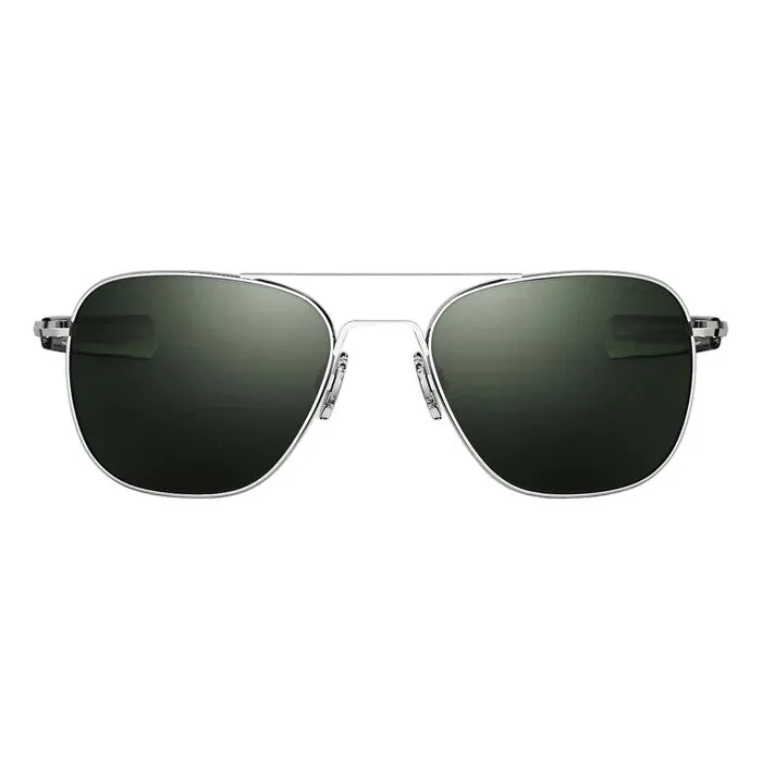 Randolph Engineering Uomo AF126 Bright chrome Occhiali da sole outlet Metallo Argento Verde Squadrata Normale - immagine 2
