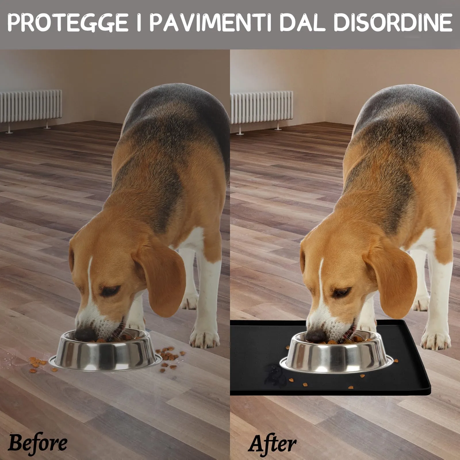 MateeyLife Tappetino Sottociotola per Cani Grande, Antiscivolo Tappetino Silicone Ciotole per Cani, Tappeto Ciotole Cane, Tovaglietta Silicone Cane, Sottociotola Cibo Gatti con Bordo, 60 x 40 cm - immagine 6