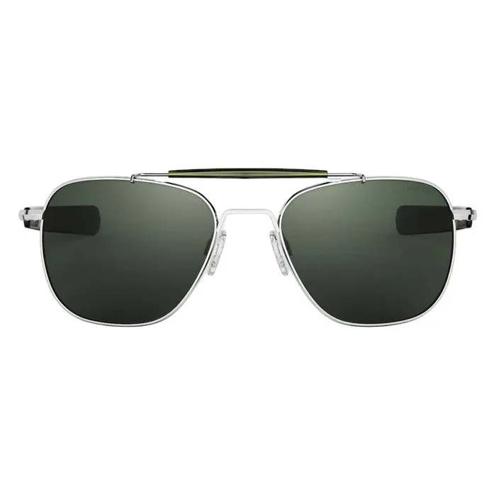 Randolph Engineering Uomo AT002 Bright chrome Occhiali da sole outlet Metallo Argento Verde Squadrata Polarizzata - immagine 2
