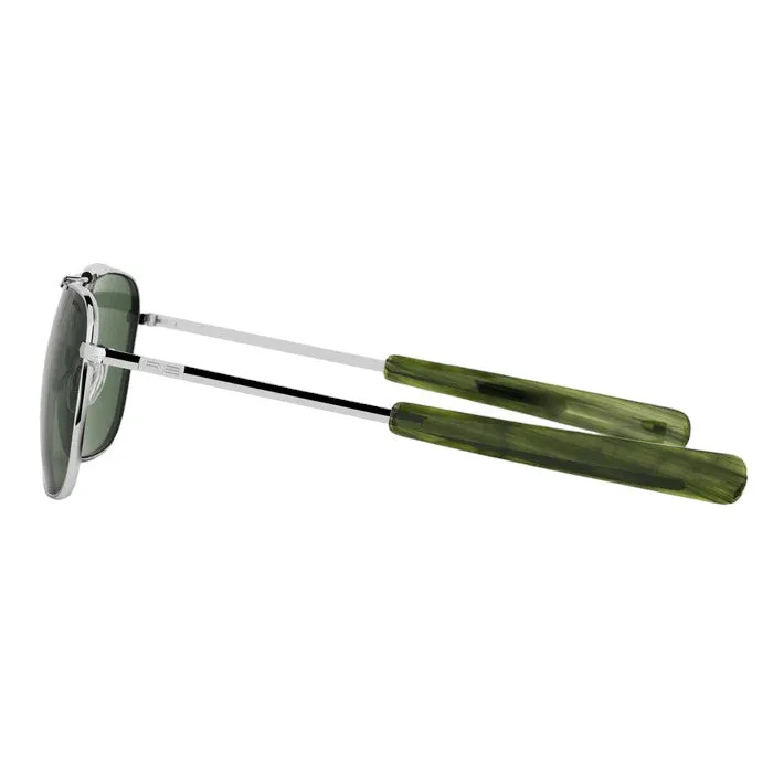 Randolph Engineering Uomo AT002 Bright chrome Occhiali da sole outlet Metallo Argento Verde Squadrata Polarizzata - immagine 3