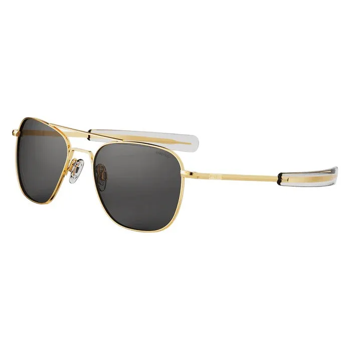 Randolph Engineering Unisex AF055 Gold 23k Occhiali da sole outlet Metallo Oro Grigio Squadrata Normale - immagine 1