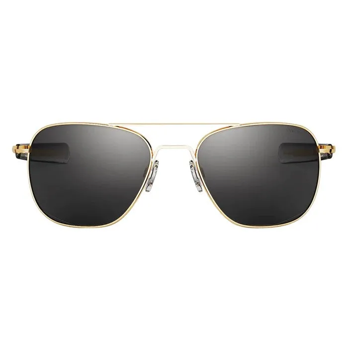 Randolph Engineering Unisex AF055 Gold 23k Occhiali da sole outlet Metallo Oro Grigio Squadrata Normale - immagine 2