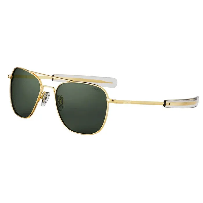 Randolph Engineering Unisex AF106 Gold 23k Occhiali da sole outlet Metallo Oro Verde Squadrata Normale - immagine 1
