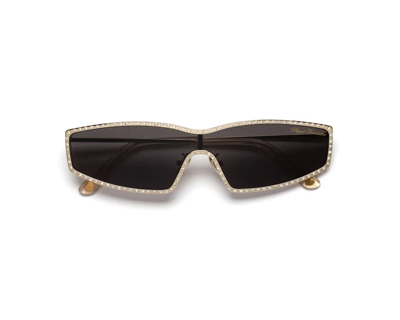Agent Provocateur 7LJ Scarlette Gold Occhiali da sole outlet Metallo Oro Grigio Geometrica Normale - immagine 2