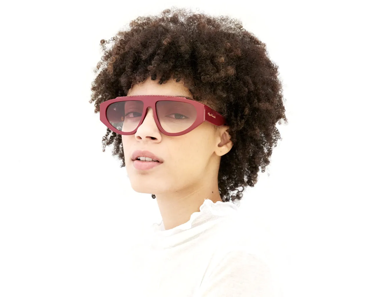 Agent Provocateur 5T2 Tyrah Bordeaux Occhiali da sole outlet Acetato Bordeaux Rosso Pilot Normale Sfumato - immagine 3