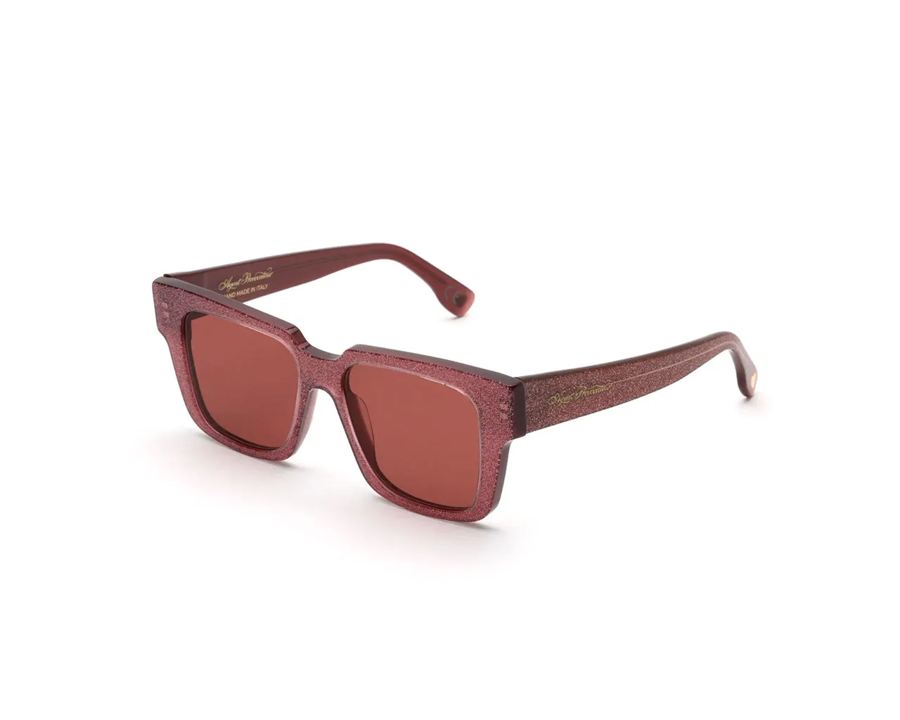 Agent Provocateur HJG Debie Dark Pink Glitter Occhiali da sole outlet Acetato Rosa Marrone Squadrata Normale - immagine 1