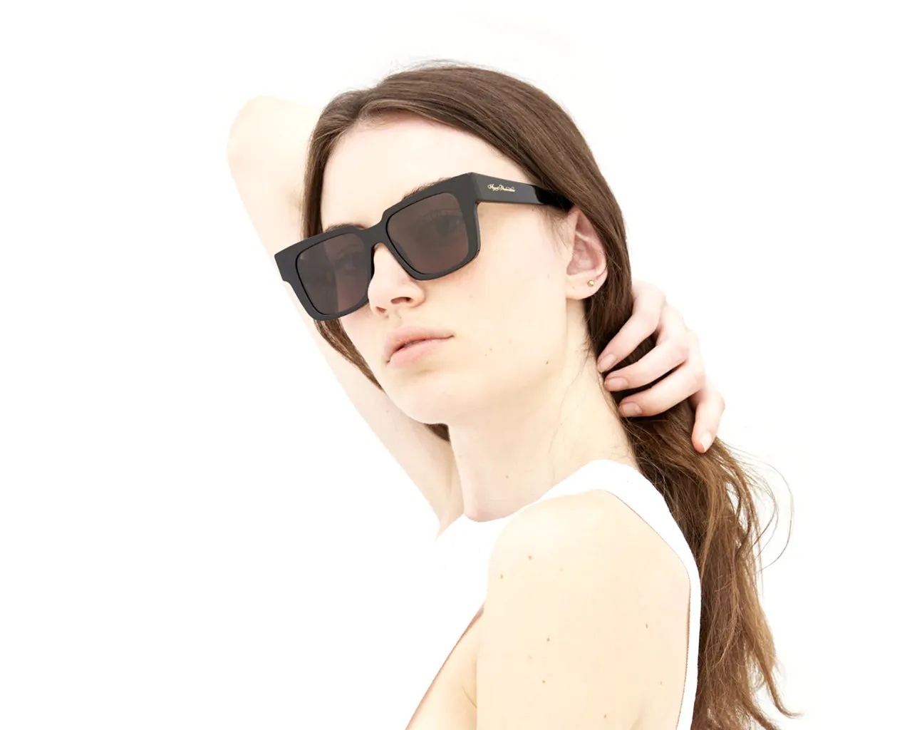 Agent Provocateur Q5L Debie Black Occhiali da sole outlet Acetato Nero Grigio Squadrata Normale - immagine 3