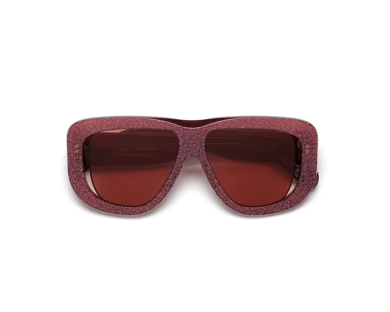 Agent Provocateur 17C Karley Dark Pink Glitter Occhiali da sole outlet Acetato Rosa Rosa Pilot Normale - immagine 2
