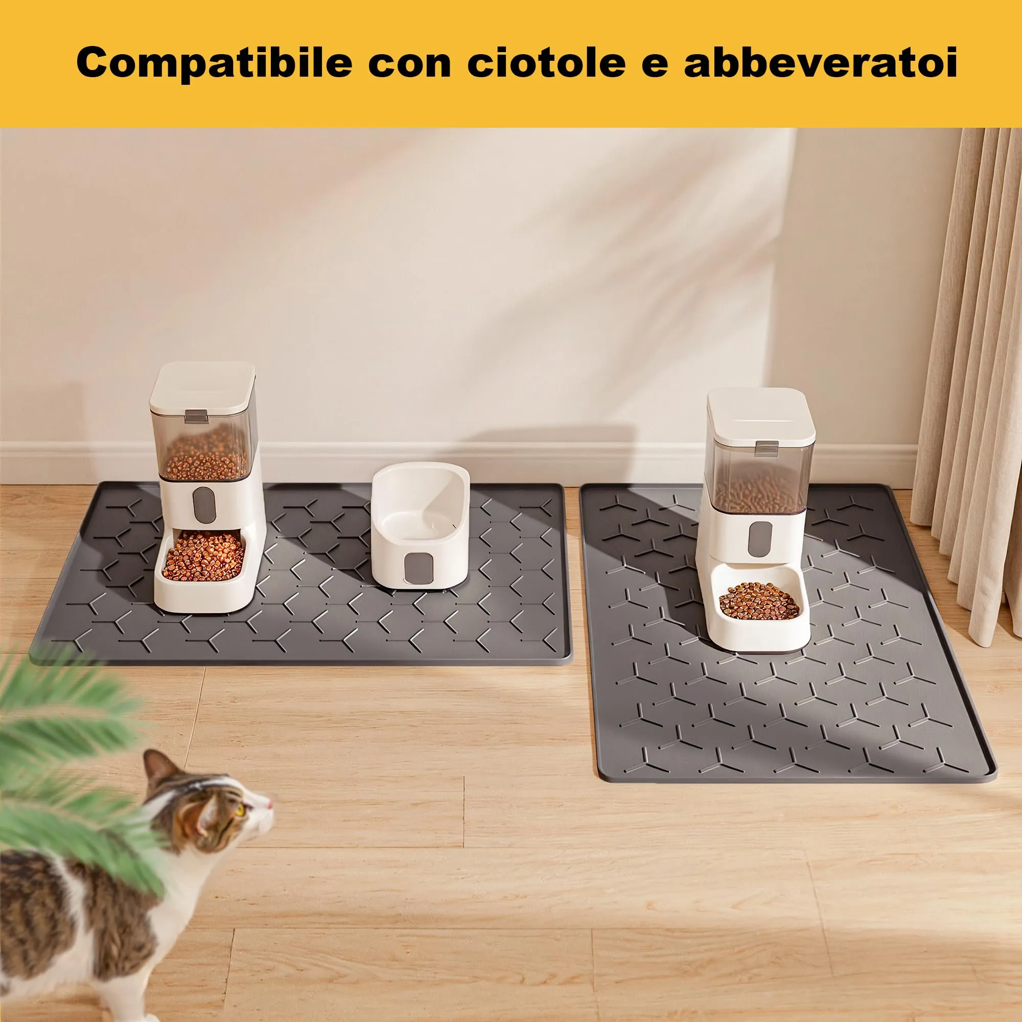 Pieviev Tappetino Ciotola Cani e Gatti, Silicone Alimentare, Grande 40x60cm - immagine 7