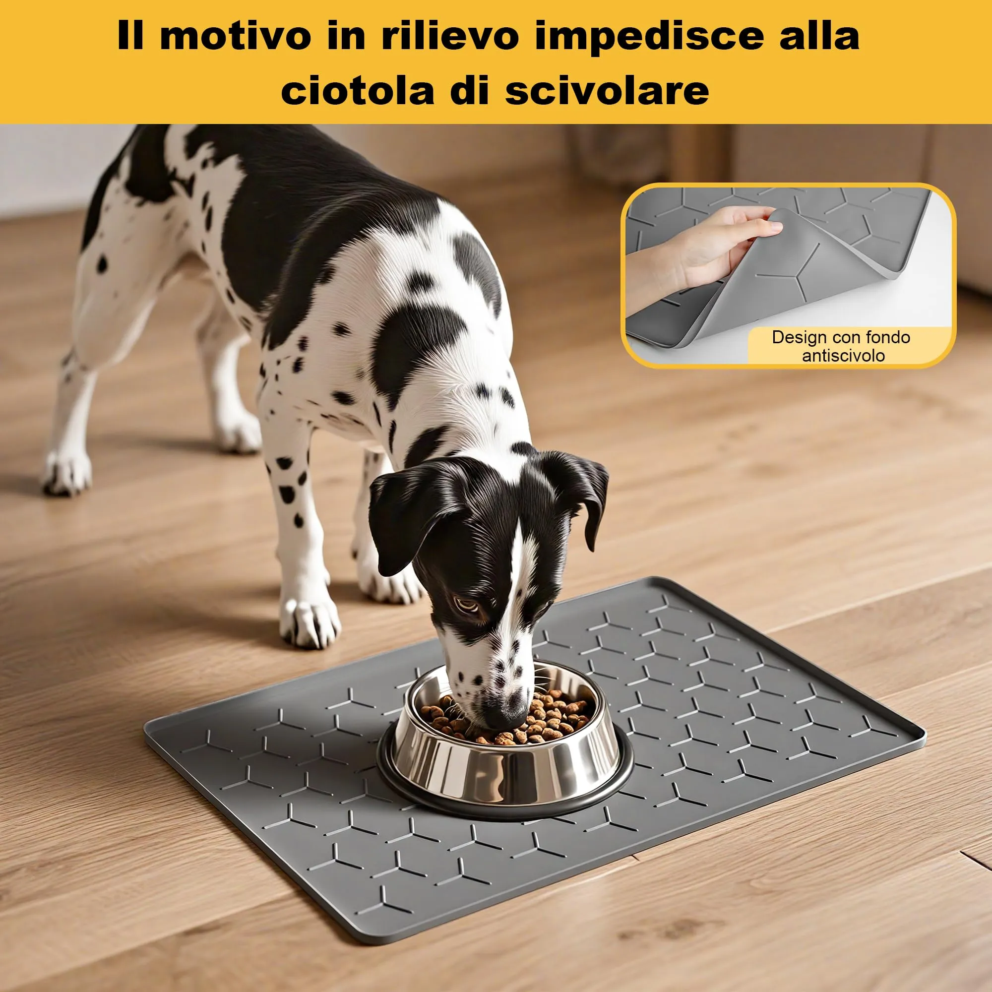 Pieviev Tappetino Ciotola Cani e Gatti, Silicone Alimentare, Grande 40x60cm - immagine 8
