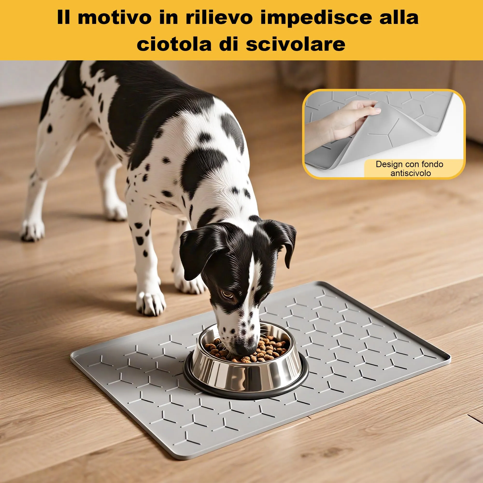 Pieviev Tappetino Ciotola Cani e Gatti, Silicone Alimentare, Grande 40x60cm - immagine 8