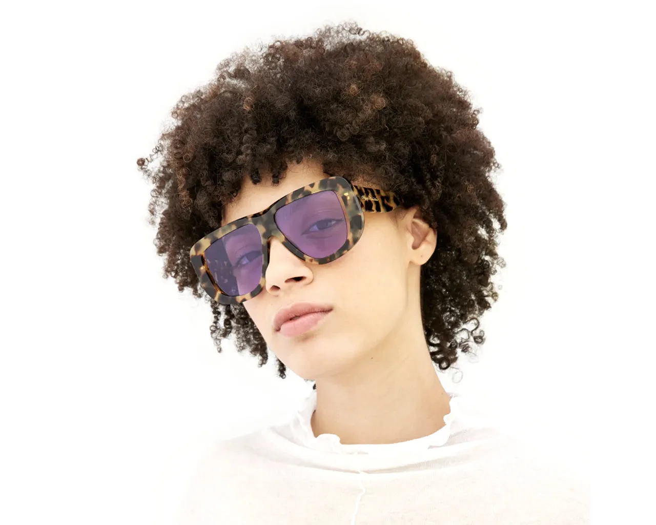 Agent Provocateur 2RZ Karley Tortoise Occhiali da sole outlet Acetato Havana Viola Pilot Normale - immagine 3