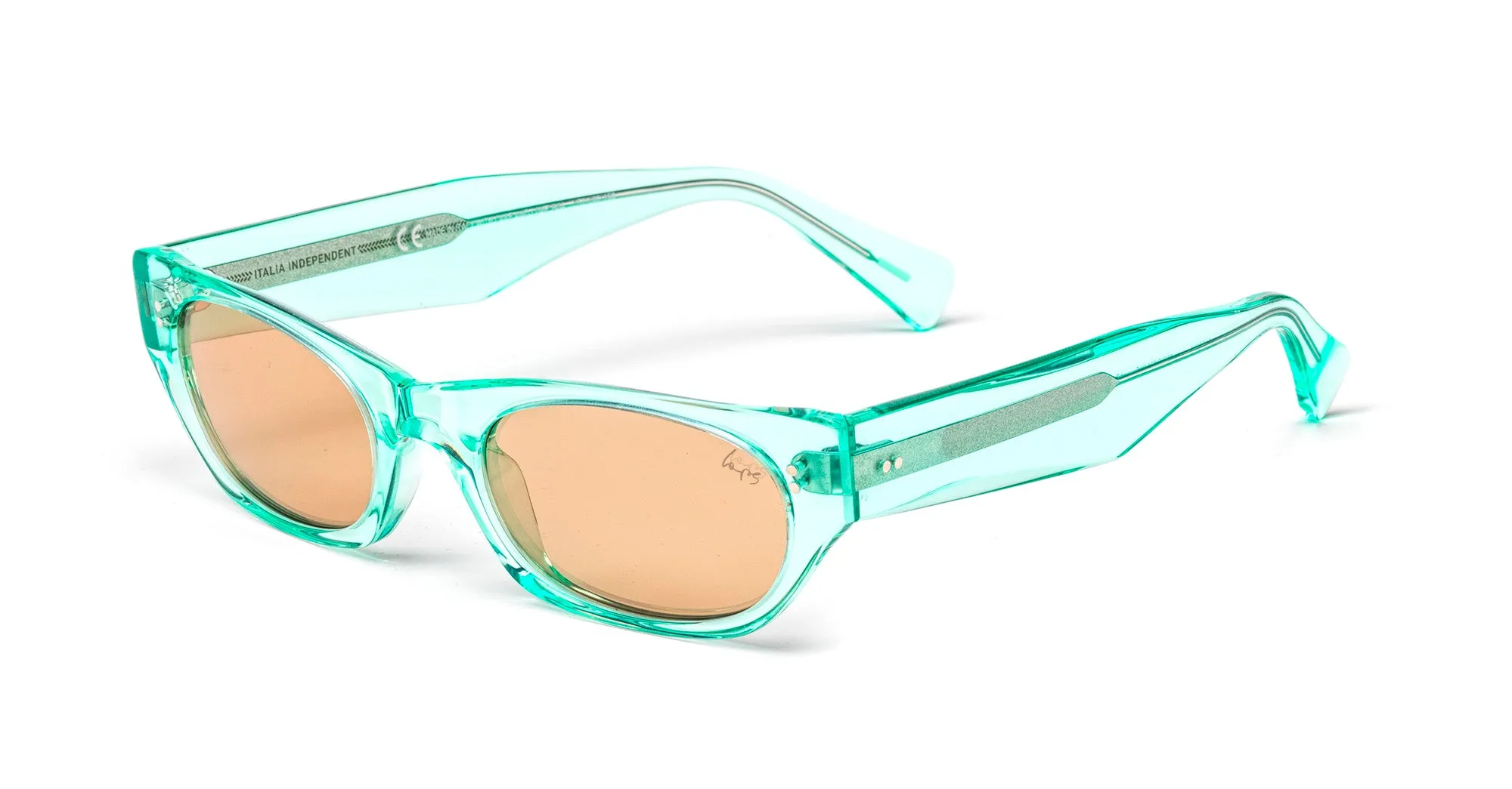 Laps Collection Donna SABRINA 022LP 036.GLS Occhiali da sole outlet Acetato Verde Oro Cat Eye Antiriflesso - immagine 1