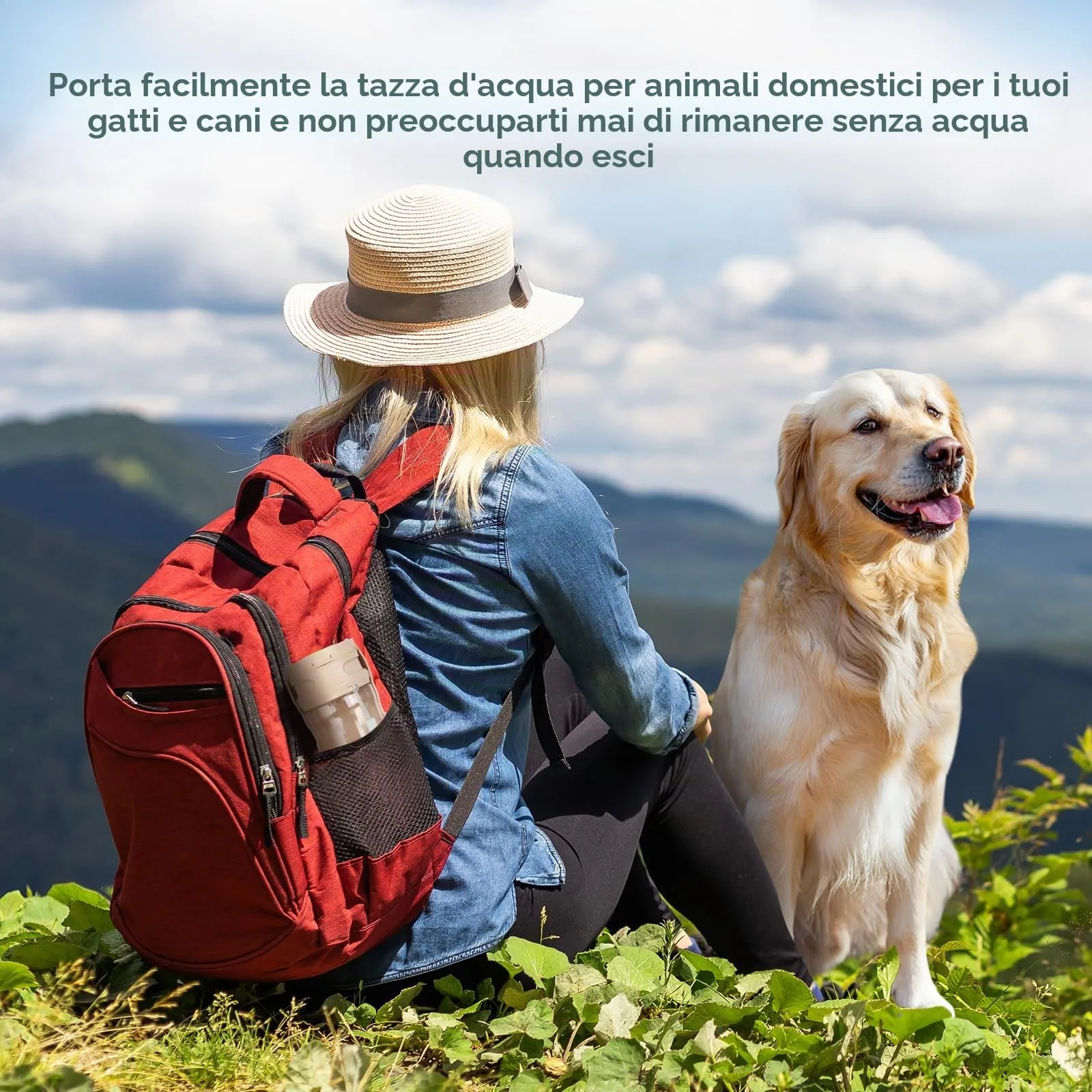 AiQInu 520ML Borraccia per Cani Portatile, 180° Ripiegabile Borraccia Cane, Antigoccia Dispenser Acqua Cani con Filtro a Carboni Attivi, Bottiglia Cani per Il Campeggio Quotidiano a Piedi - immagine 7