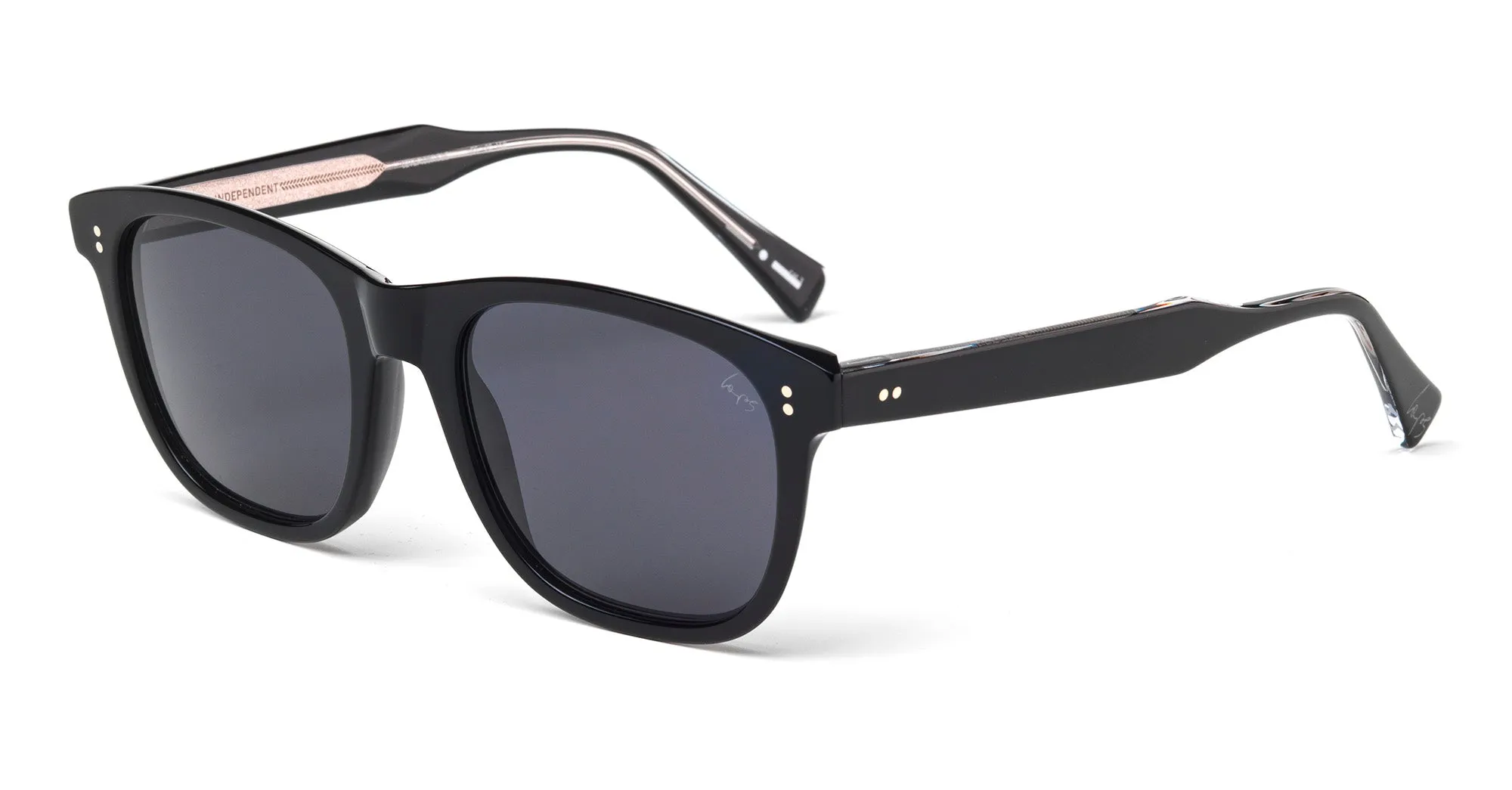 Laps Collection Uomo CARLO 021LP 009.GLS Occhiali da sole outlet Acetato Nero Grigio Squadrata Antiriflesso - immagine 1