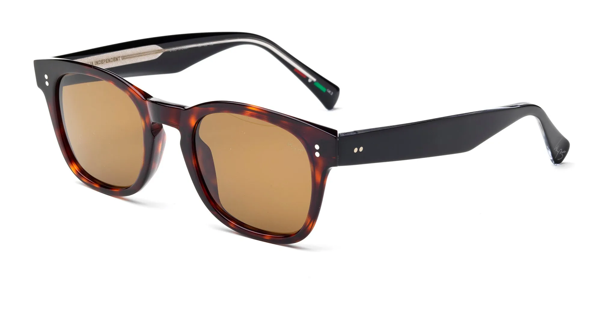 Laps Collection Uomo DINO 015LP 092.009 Occhiali da sole outlet Acetato Havana Marrone Rotonda Normale - immagine 1