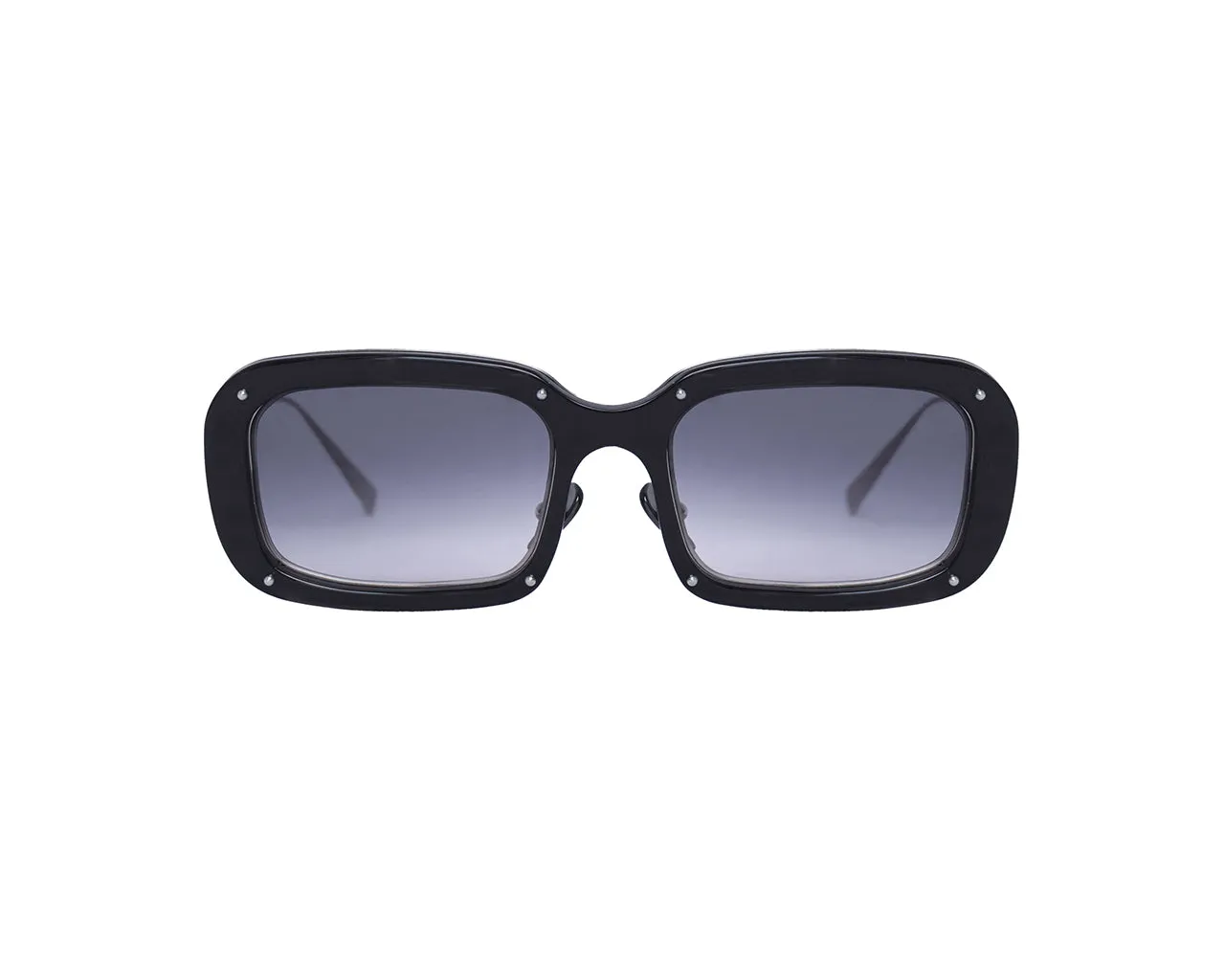 AMEN Donna Andy A06S0206 Occhiali da sole outlet Acetato Nero Grigio Rotonda Sfumato - immagine 1