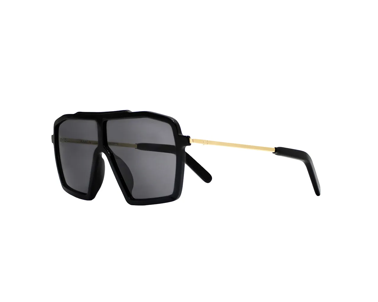 AMEN Donna Tony A24S0101 Occhiali da sole outlet Acetato Nero Grigio Maschera - immagine 1