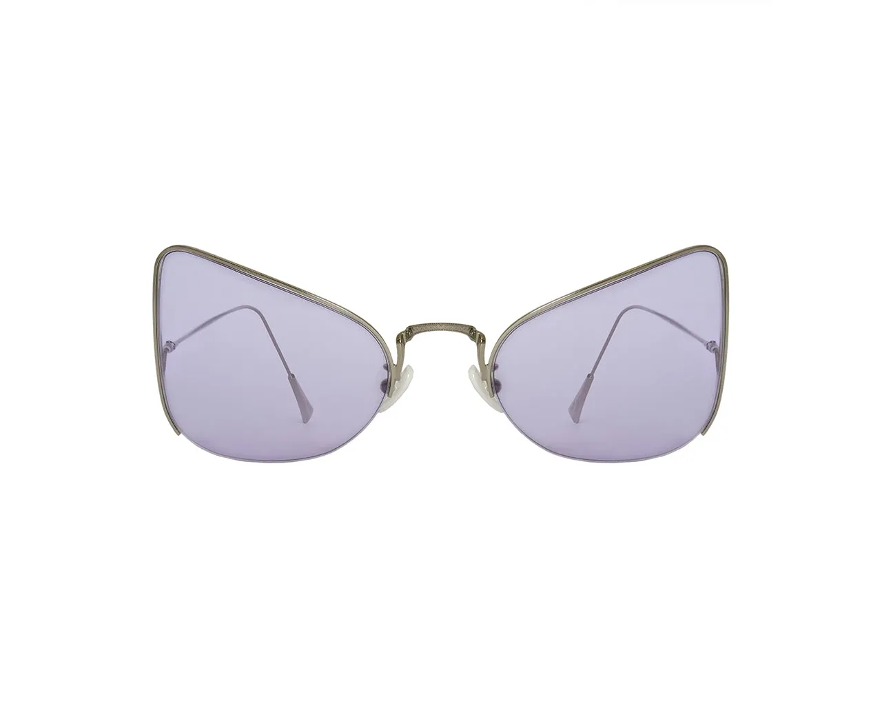 AMEN Donna Tuthy A20S177 Occhiali da sole outlet Metallo Argento Viola Farfalla - immagine 2