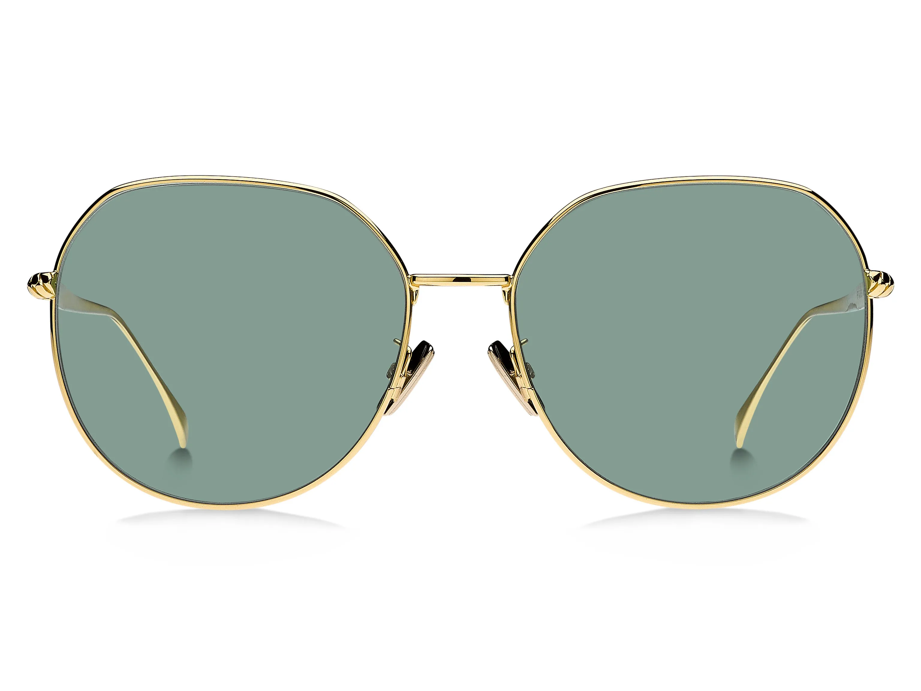 Fendi FF 0451/F/S 1/O7 Occhiali da sole Metallo Oro Verde Rotonda Antiriflesso - immagine 2